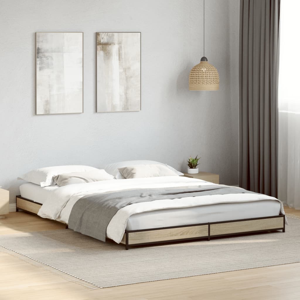 Bed Frame without Mattress Sonoma Oak 120x200 cm