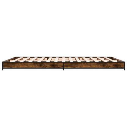 Bed Frame without Mattress Smoked Oak 120x200 cm