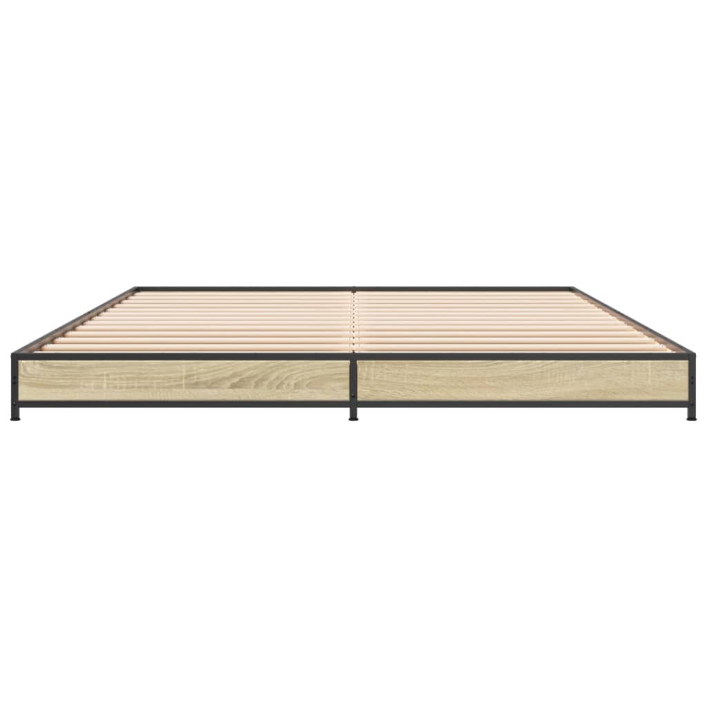 Bed Frame without Mattress Sonoma Oak 135x190 cm Double