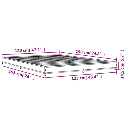 Bed Frame without Mattress Black 120x190 cm Small Double
