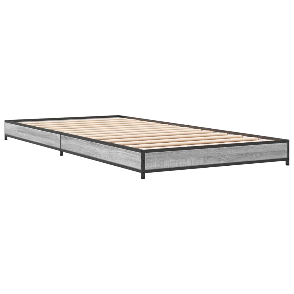 Bed Frame without Mattress Grey Sonoma 90x190 cm Single