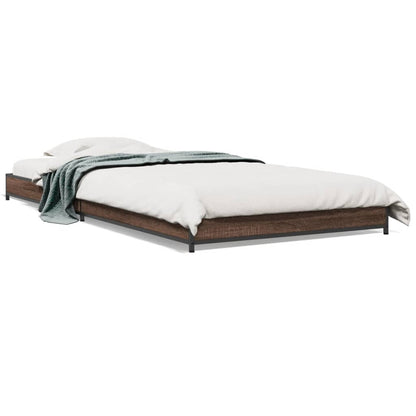 Bed Frame without Mattress Brown Oak 75x190 cm Small Single