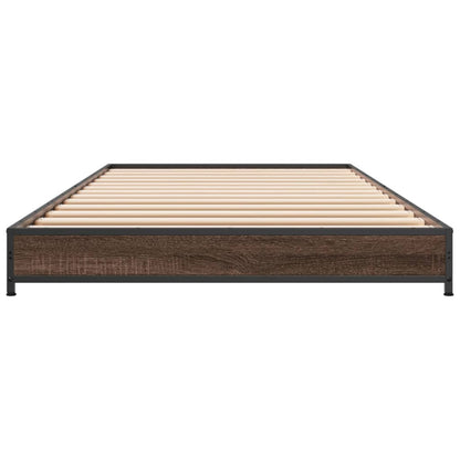 Bed Frame without Mattress Brown Oak 75x190 cm Small Single