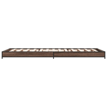 Bed Frame without Mattress Brown Oak 75x190 cm Small Single
