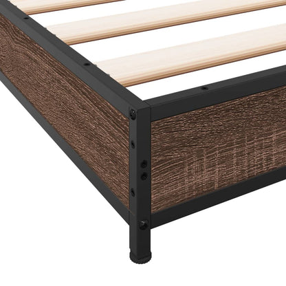 Bed Frame without Mattress Brown Oak 75x190 cm Small Single