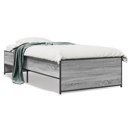 Bed Frame without Mattress Grey Sonoma 100x200 cm