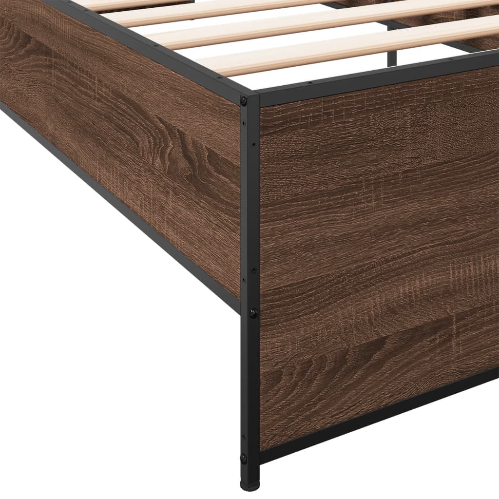 Bed Frame without Mattress Brown Oak 100x200 cm