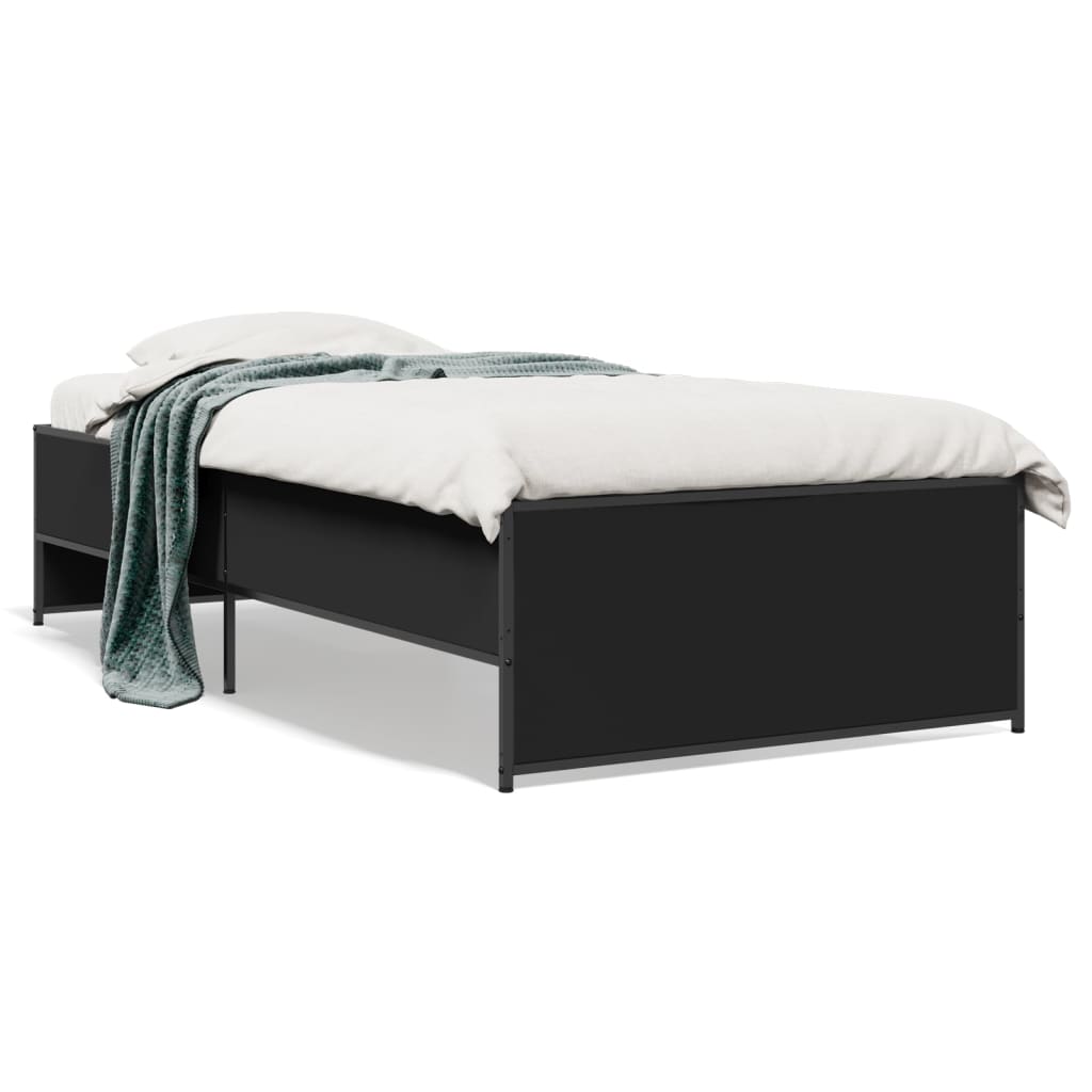 Bed Frame without Mattress Black 90x200 cm