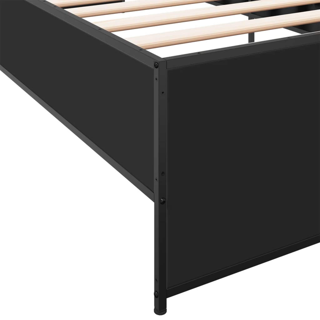 Bed Frame without Mattress Black 90x200 cm