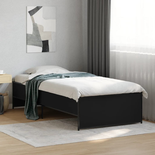 Bed Frame without Mattress Black 90x200 cm