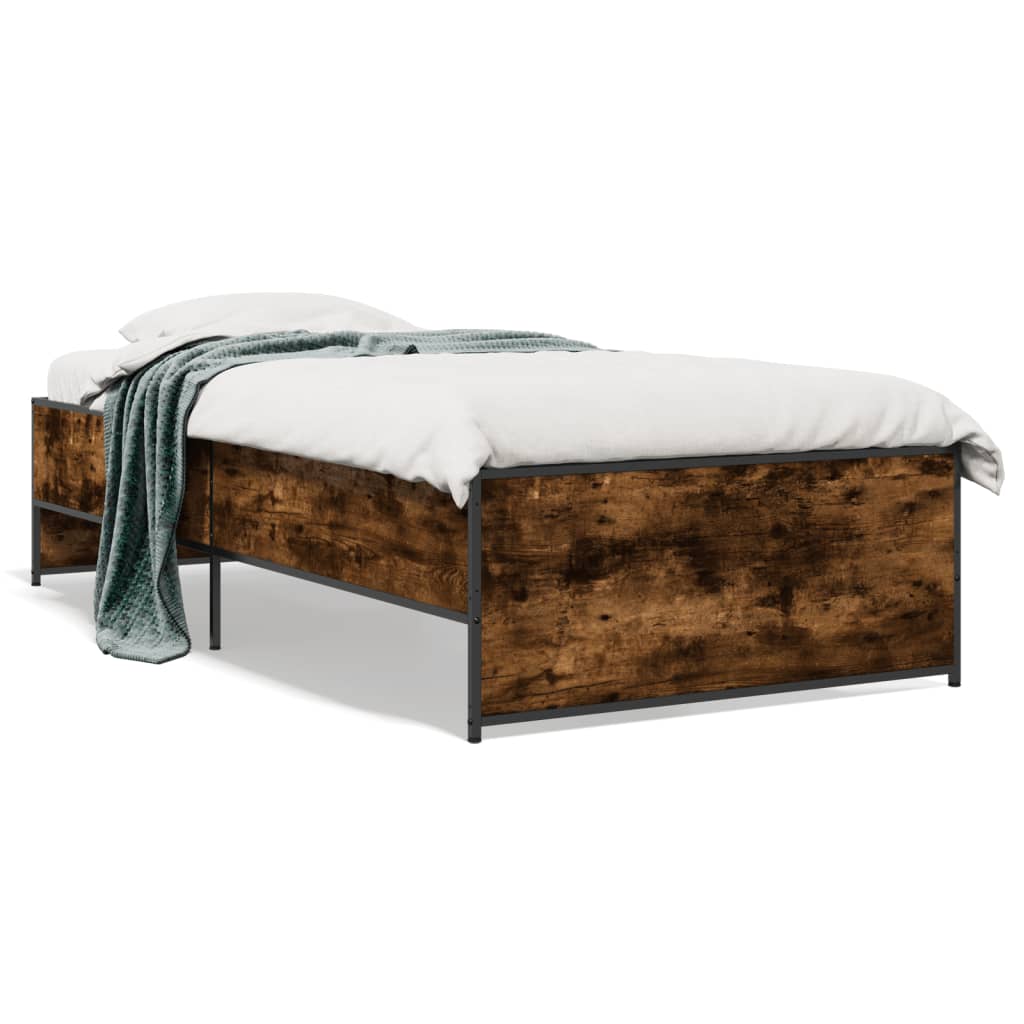 Bed Frame without Mattress Smoked Oak 90x200 cm