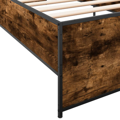 Bed Frame without Mattress Smoked Oak 90x200 cm