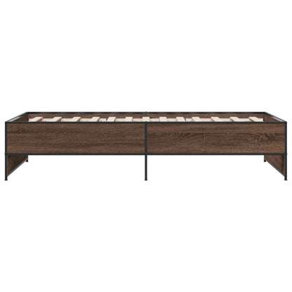 Bed Frame without Mattress Brown Oak 90x200 cm