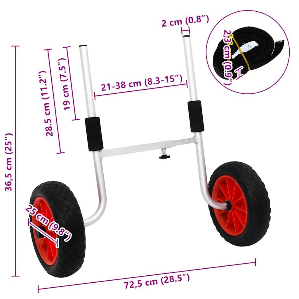 Kayak Trolley Detachable 100 kg Aluminium