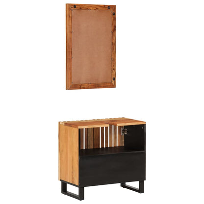 2 Piece Bathroom Furniture Set Solid Wood Acacia