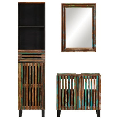 3 Piece Bathroom Furniture Set Solid Wood Acacia