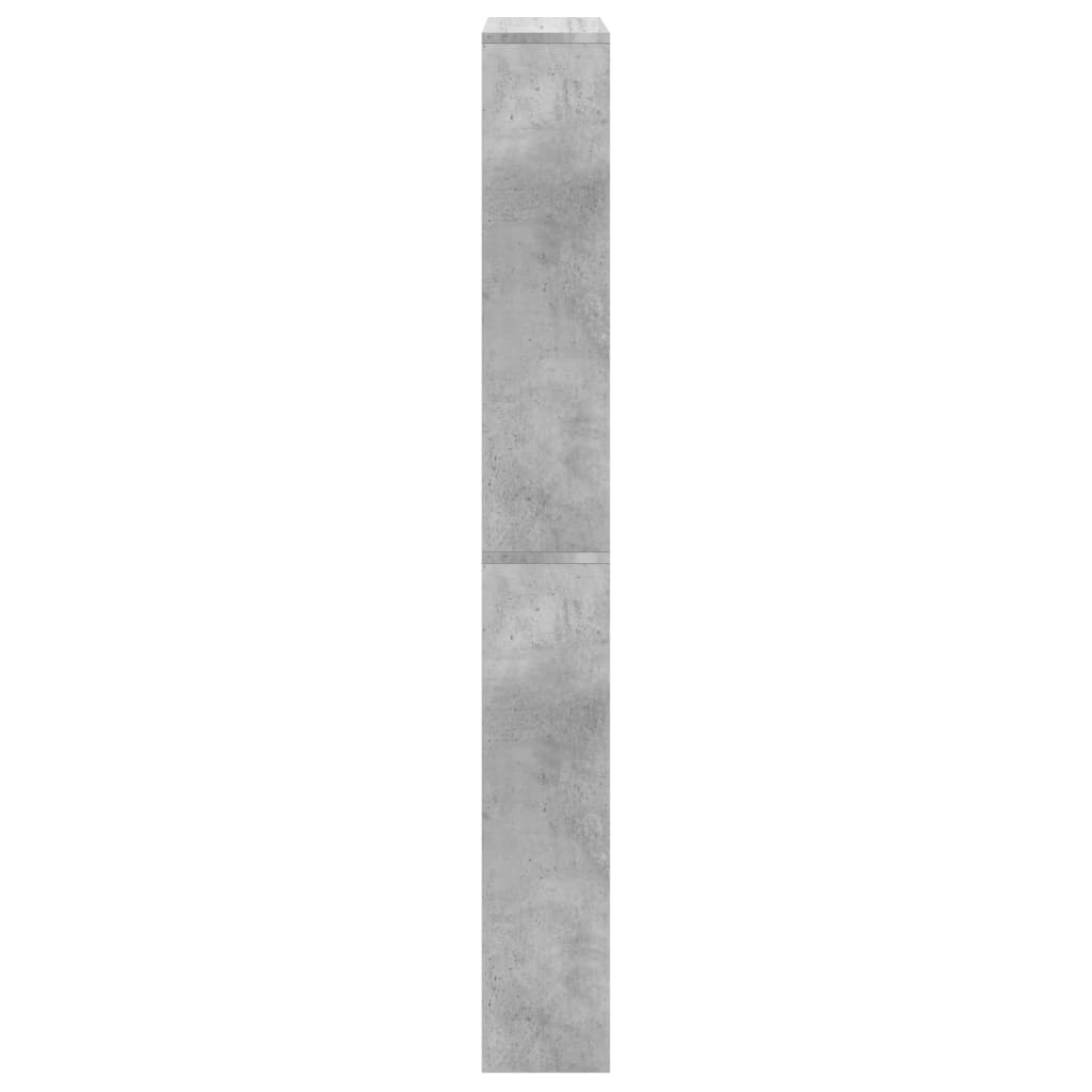 Shoe Cabinet with Mirror 4-Layer Concrete Grey 63x17x134 cm