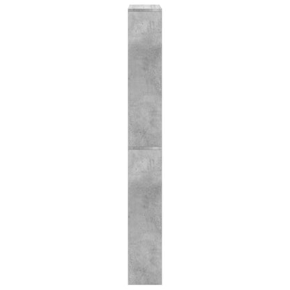 Shoe Cabinet with Mirror 4-Layer Concrete Grey 63x17x134 cm