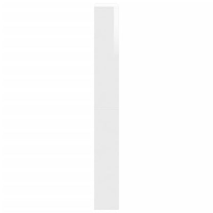 Shoe Cabinet with Mirror 4-Layer High Gloss White 63x17x134 cm