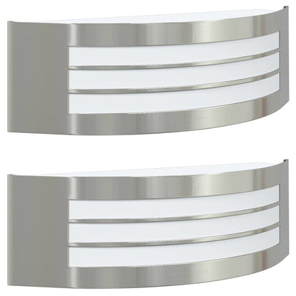 Outdoor Wall Lights 2 pcs Silver 32 x 10 x 10 cm
