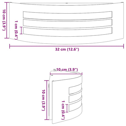 Outdoor Wall Light Black 32 x 10 x 10 cm Stainless steel