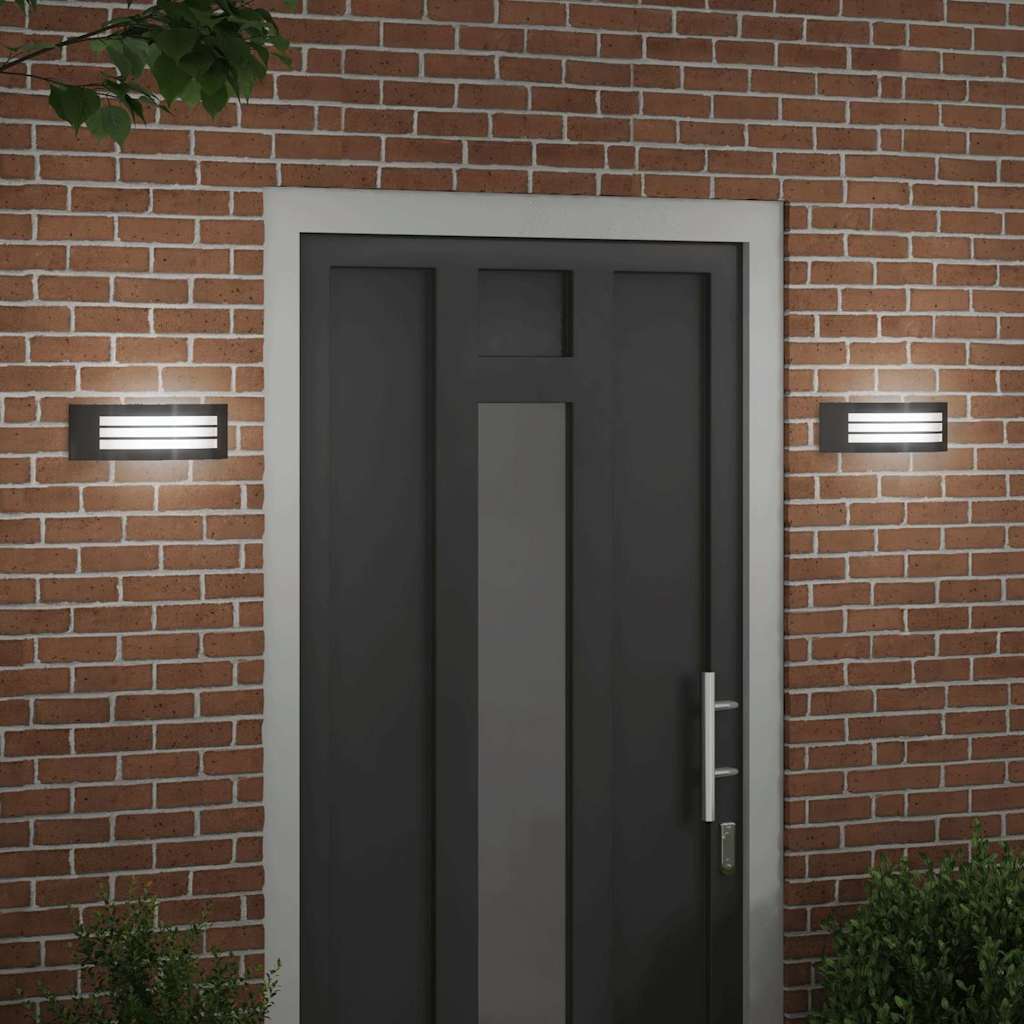 Outdoor Wall Lights 2 pcs Black 32 x 10 x 10 cm Stainless steel