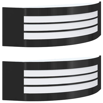 Outdoor Wall Lights 2 pcs Black 32 x 10 x 10 cm Stainless steel