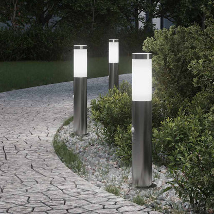 Bollard Lights with Sensor 3pcs 50 cm Stainless Steel IP44