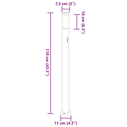 Bollard Light with Sensor 110 cm Stainless Steel IP44