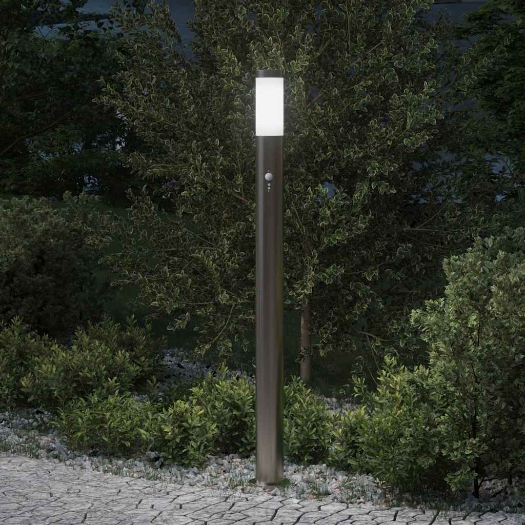 Bollard Light with Sensor 110 cm Stainless Steel IP44