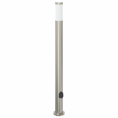 Bollard Light with Outlet 110 cm Stainless Steel IP44