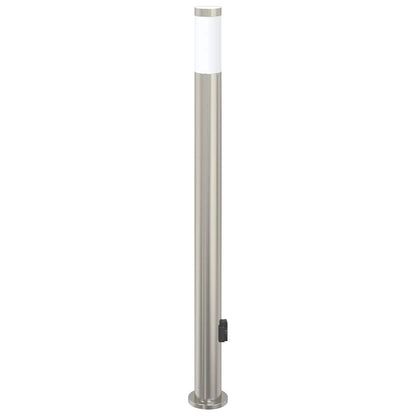 Bollard Light with Outlet 110 cm Stainless Steel IP44