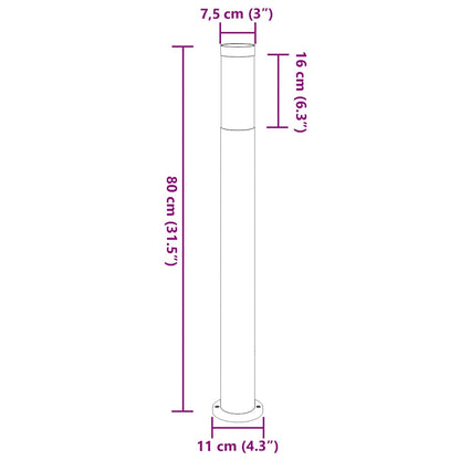 Bollard Light 80 cm Stainless Steel IP44