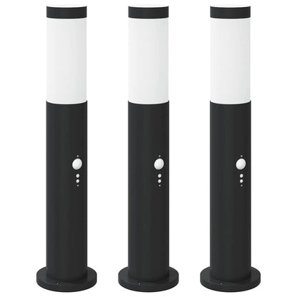 Bollard Lights with Sensor 3pcs 50 cm Stainless Steel IP44