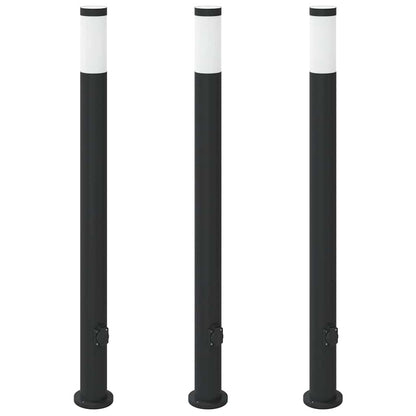 Bollard Lights with Outlet 3pcs 110 cm Stainless Steel IP44