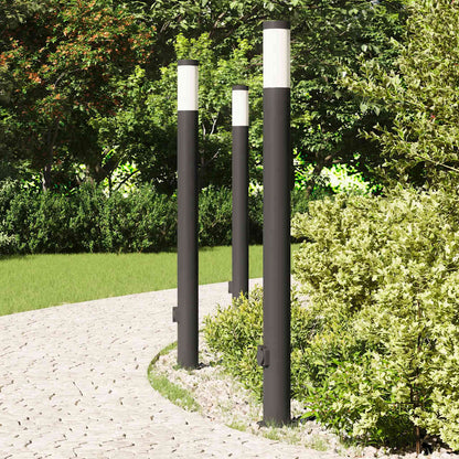 Bollard Lights with Outlet 3pcs 110 cm Stainless Steel IP44