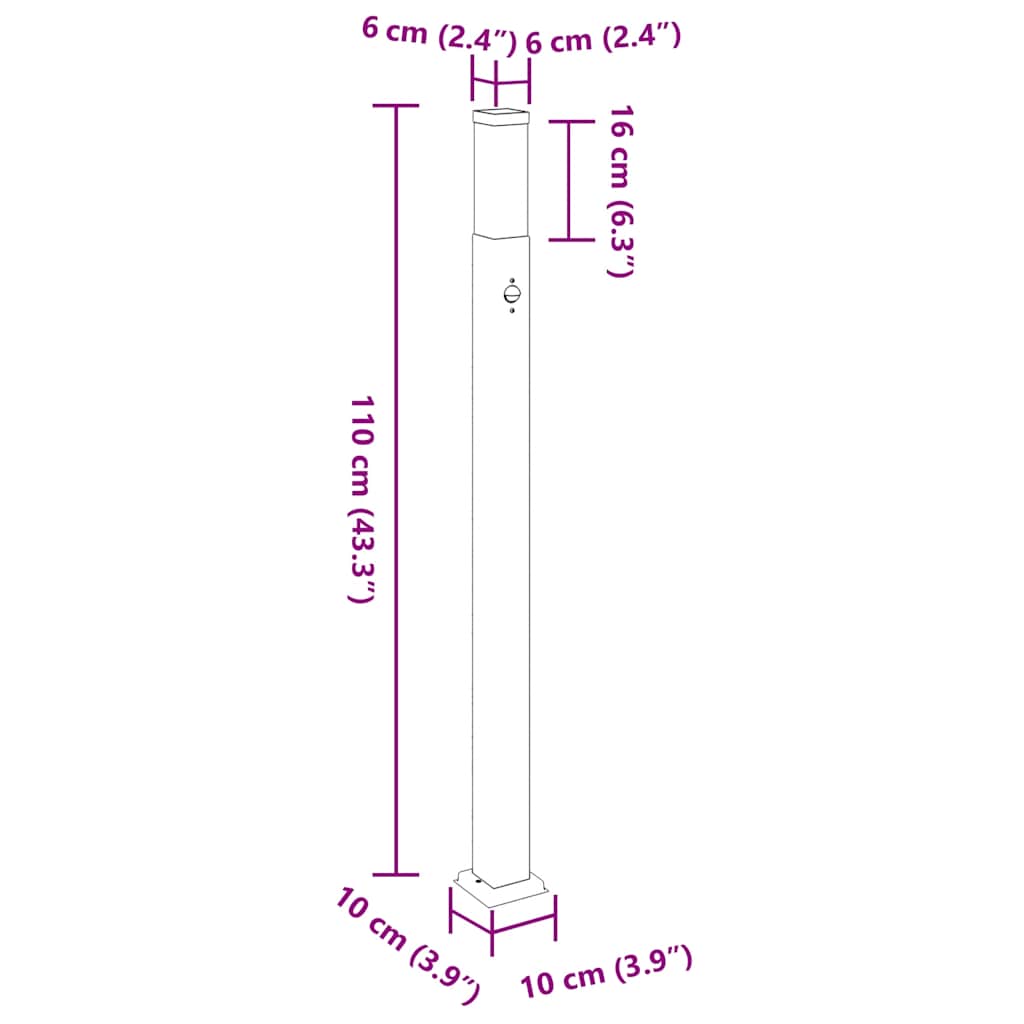 Bollard Lights with Sensor 3 pcs 110 cm Stainless Steel IP44