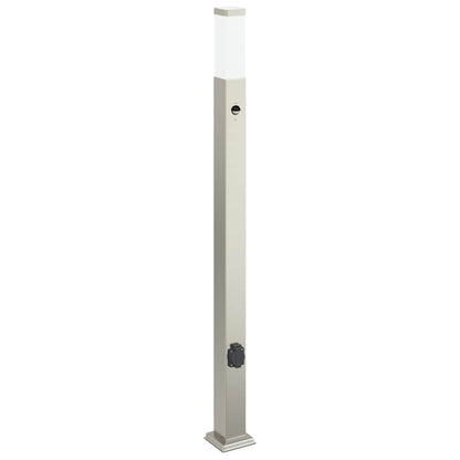 Bollard Lights with Sensor&Outlet 3 pcs 110 cm Stainless Steel IP44
