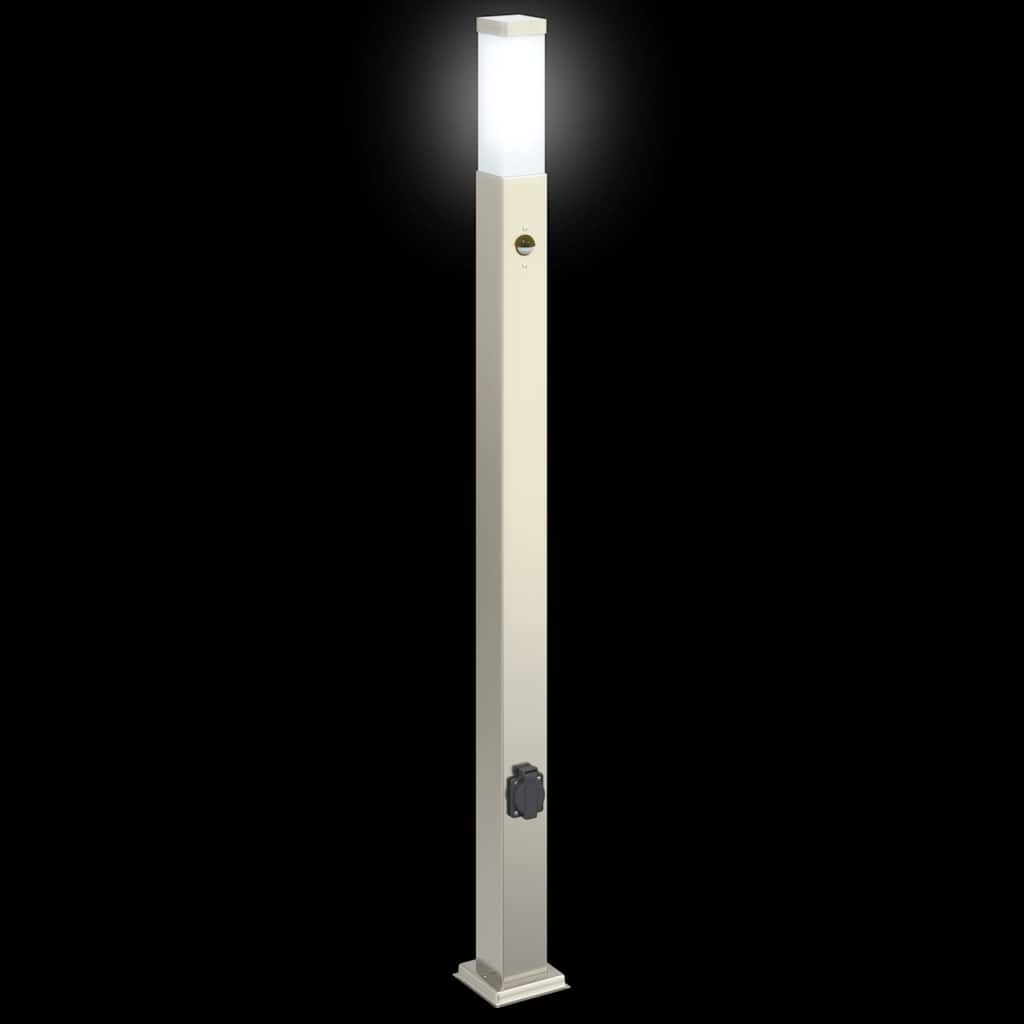Bollard Lights with Sensor&Outlet 3 pcs 110 cm Stainless Steel IP44