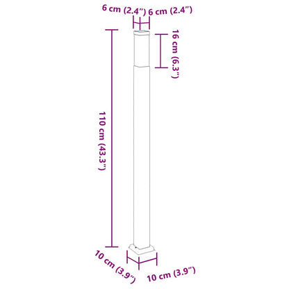 Bollard Lights 3 pcs 110 cm Black IP44