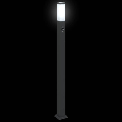 Bollard Lights with Sensor 3 pcs 110 cm Black IP44