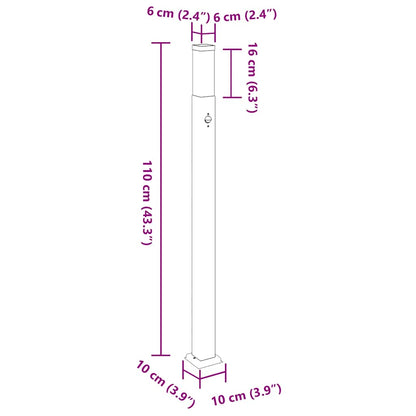Bollard Lights with Sensor 3 pcs 110 cm Black IP44
