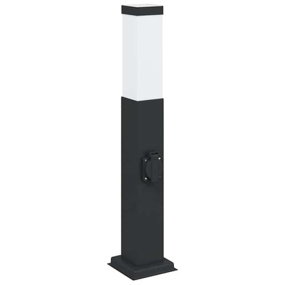 Bollard Light with Outlet 50 cm Black IP44
