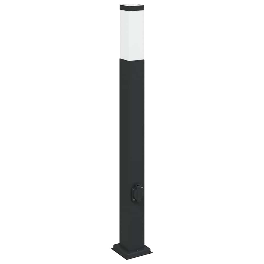 Bollard Light with Outlet 80 cm Black IP44