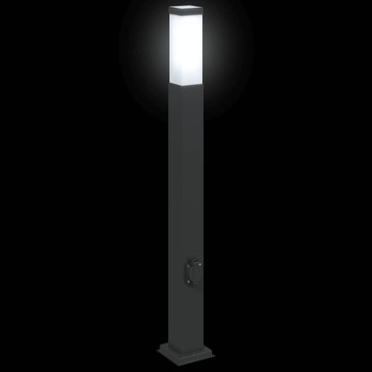 Bollard Light with Outlet 80 cm Black IP44