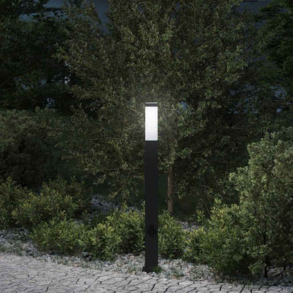 Bollard Light with Outlet 80 cm Black IP44