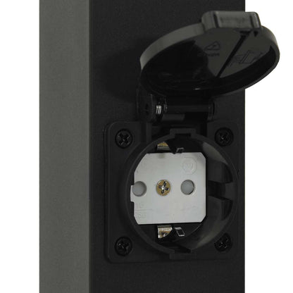 Bollard Lights with Outlet 3 pcs 80 cm Black IP44