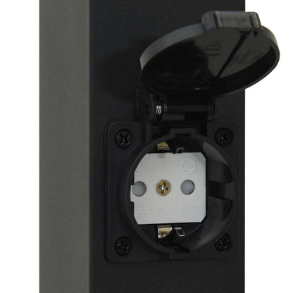 Bollard Light with Sensor&Outlet 110 cm Black IP44