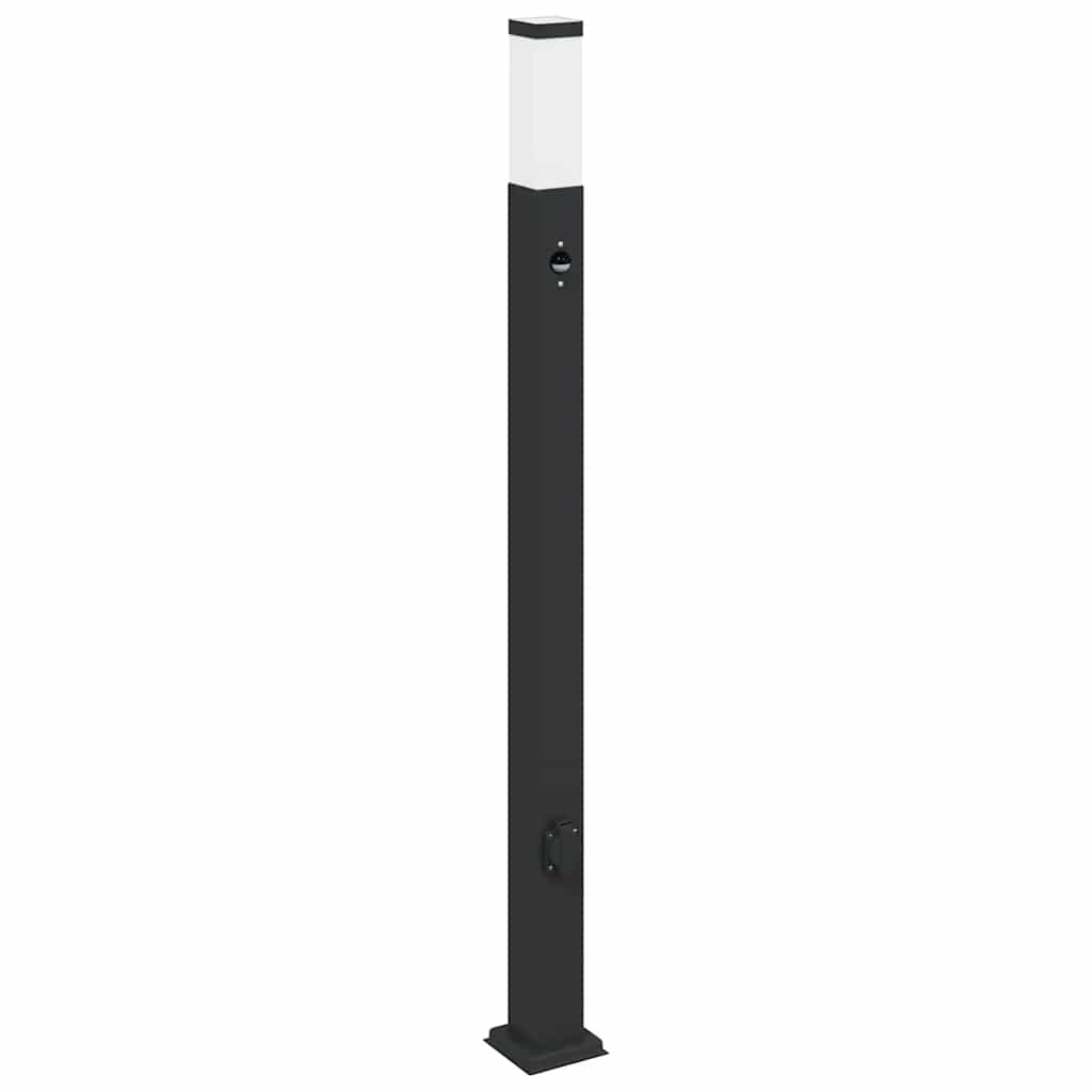 Bollard Lights with Sensor&Outlet 3 pcs 110 cm Black IP44