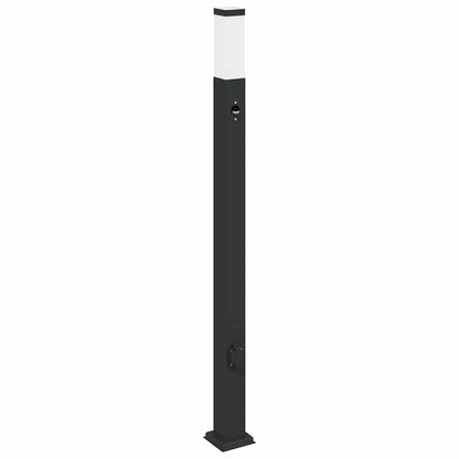 Bollard Lights with Sensor&Outlet 3 pcs 110 cm Black IP44